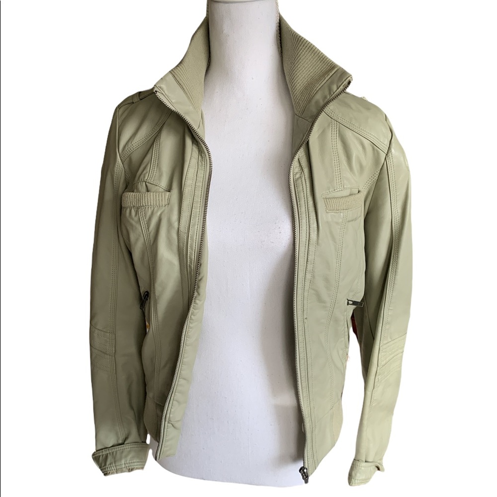 $5 Faux Leather Bomber Jacket - Picture 4 of 14